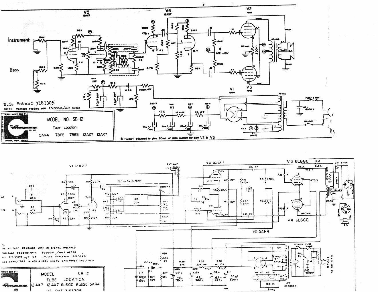 ampeg sb 12 schematics