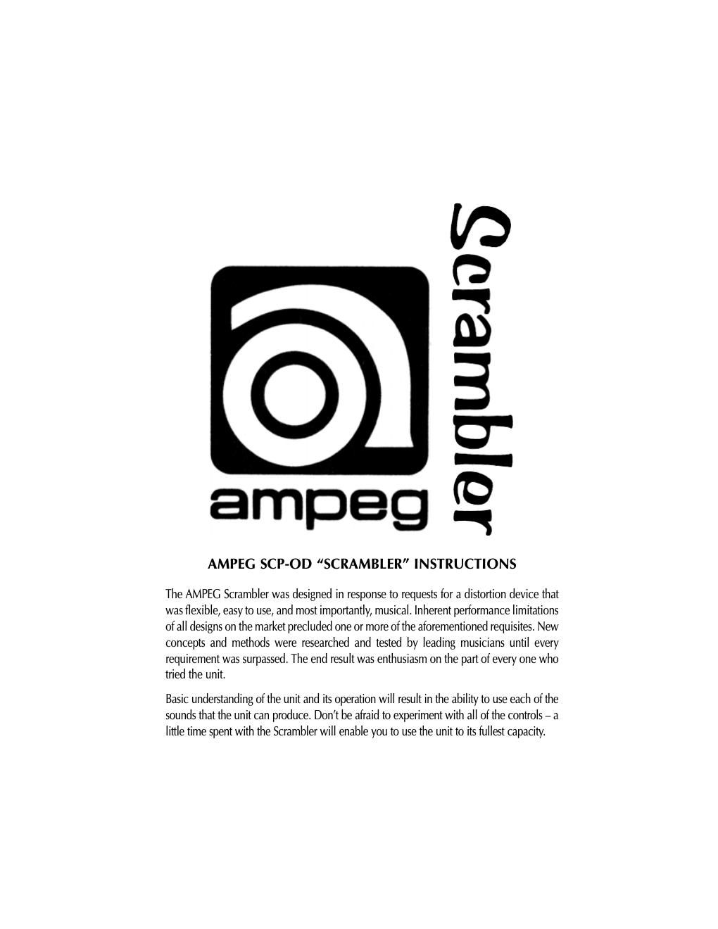 ampeg scrambler dist