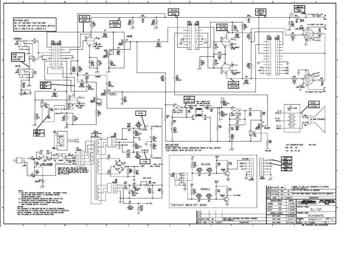 ampeg sj 12t 07s277 11 schematic