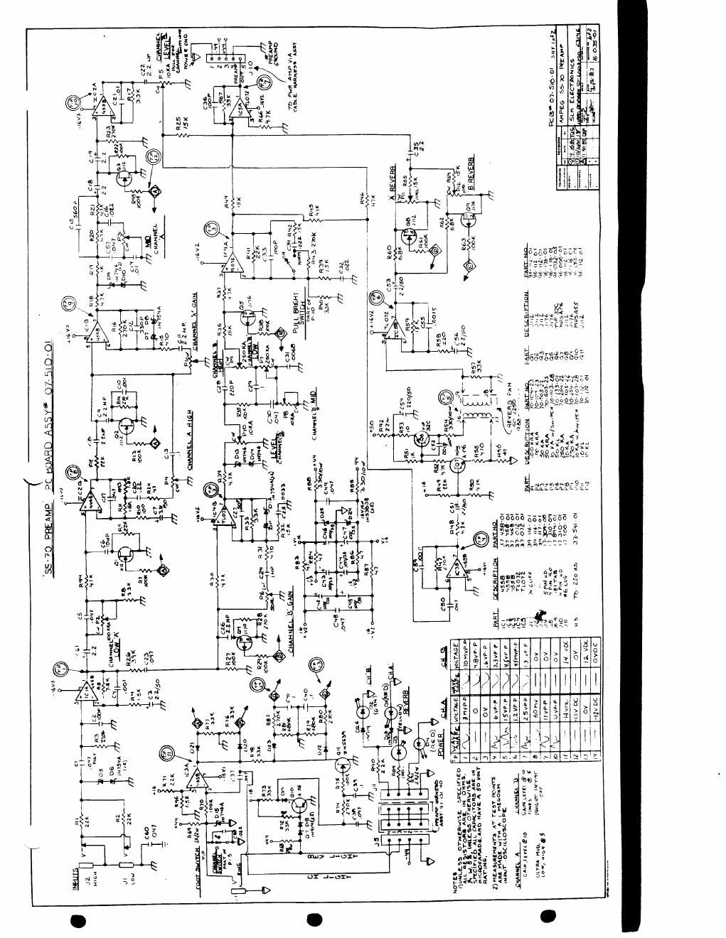 ampeg ss 70 preamp schematic