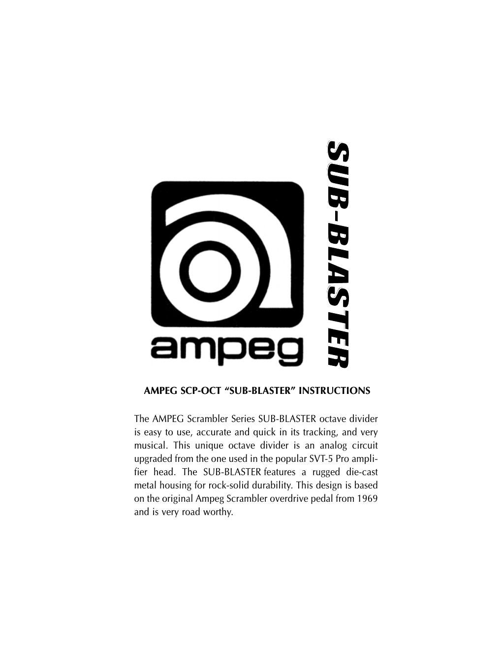 Free Audio Service Manuals - Free download ampeg sub blaster
