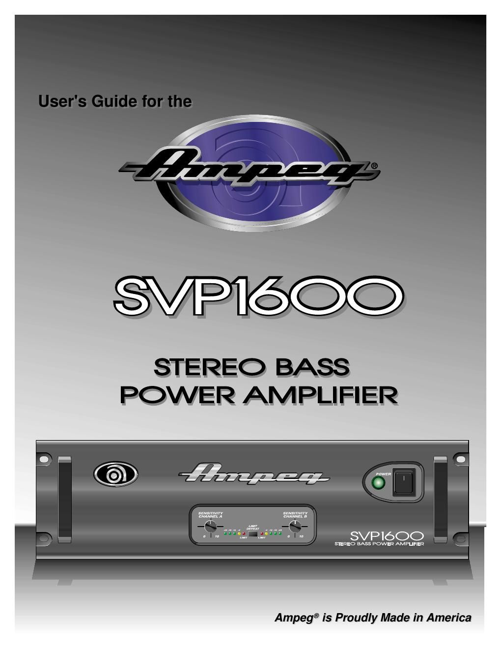 ampeg svp 1600 power amp users guide