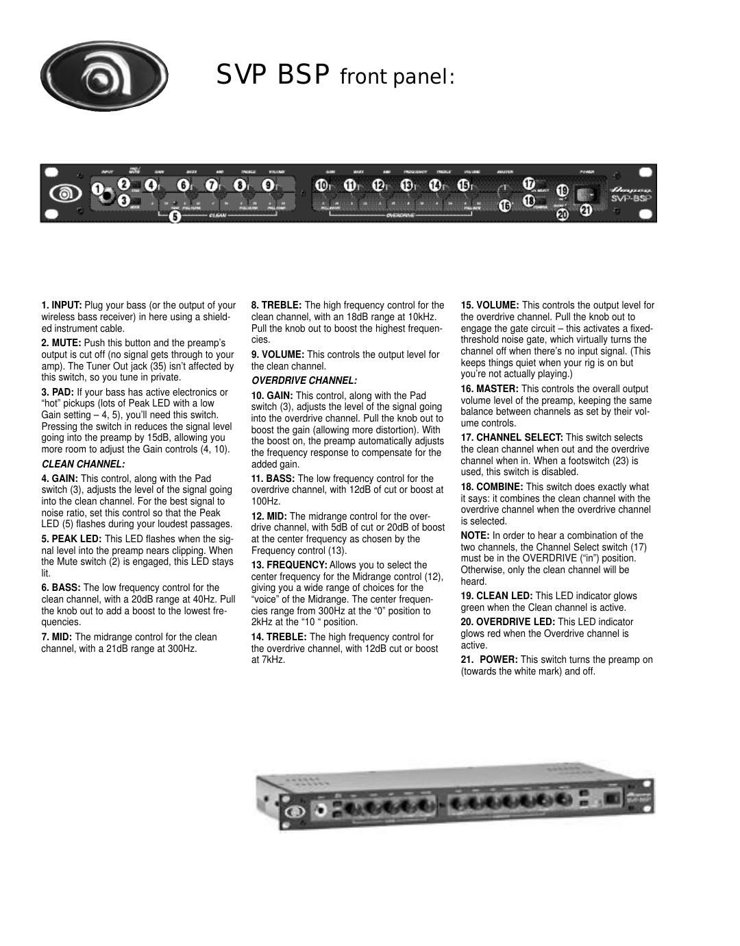 ampeg svp bsp specs en