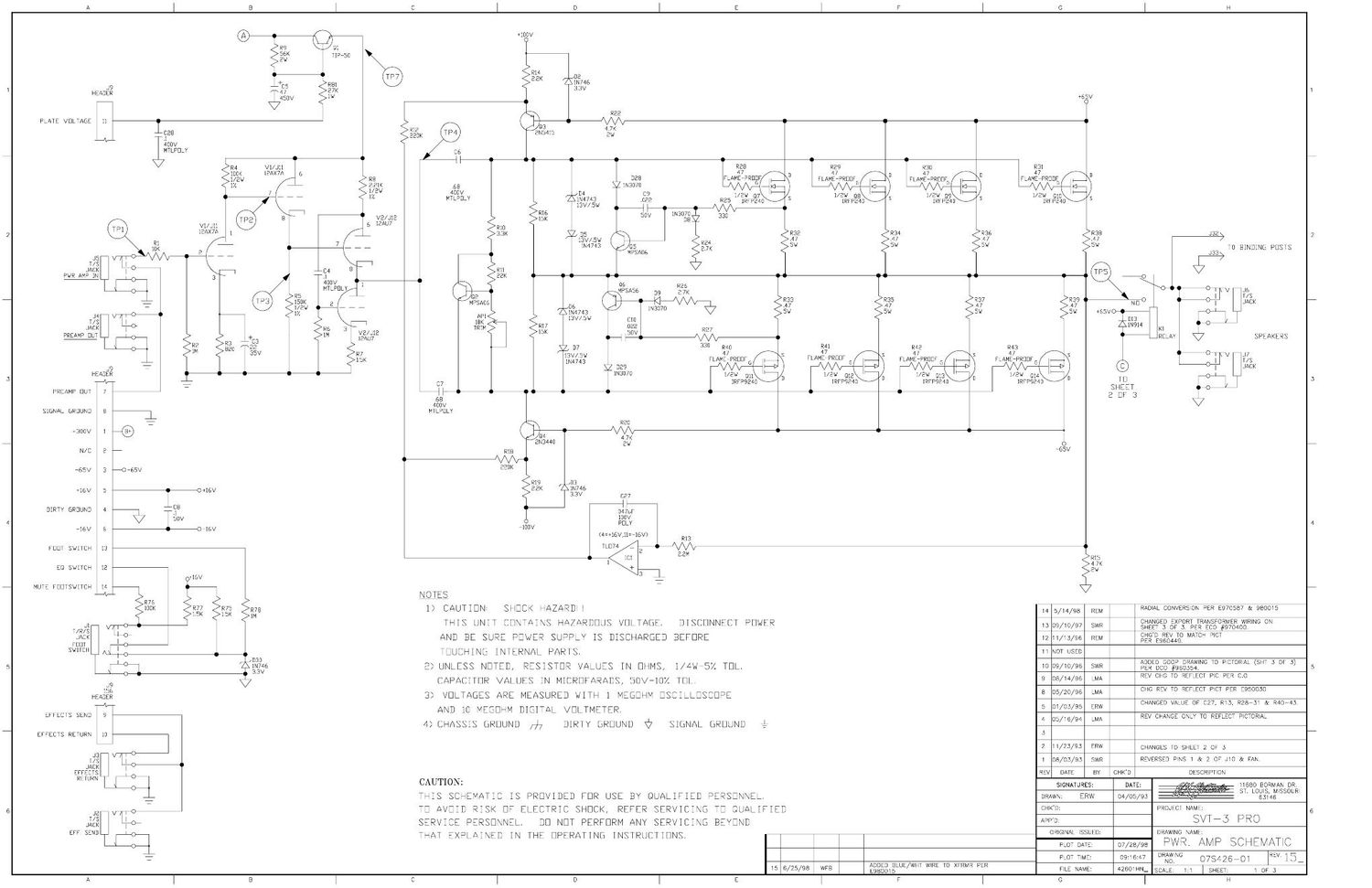 ampeg svt 3 pro power amp 07s426 schematics