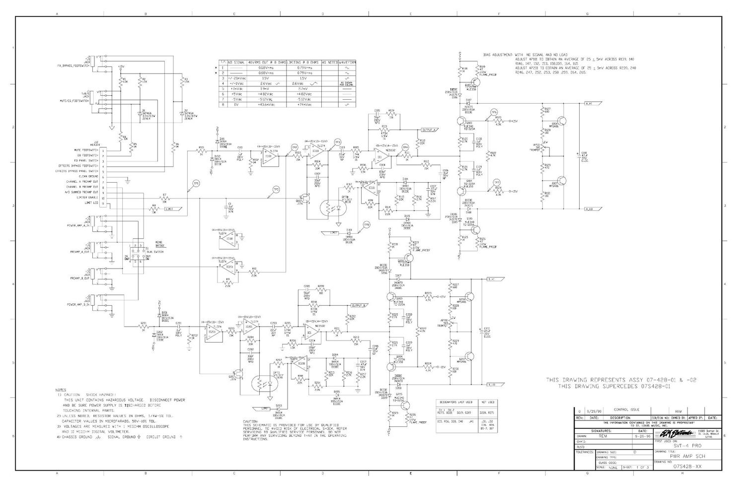 ampeg svt 4 pro power amp 07s428 schematics