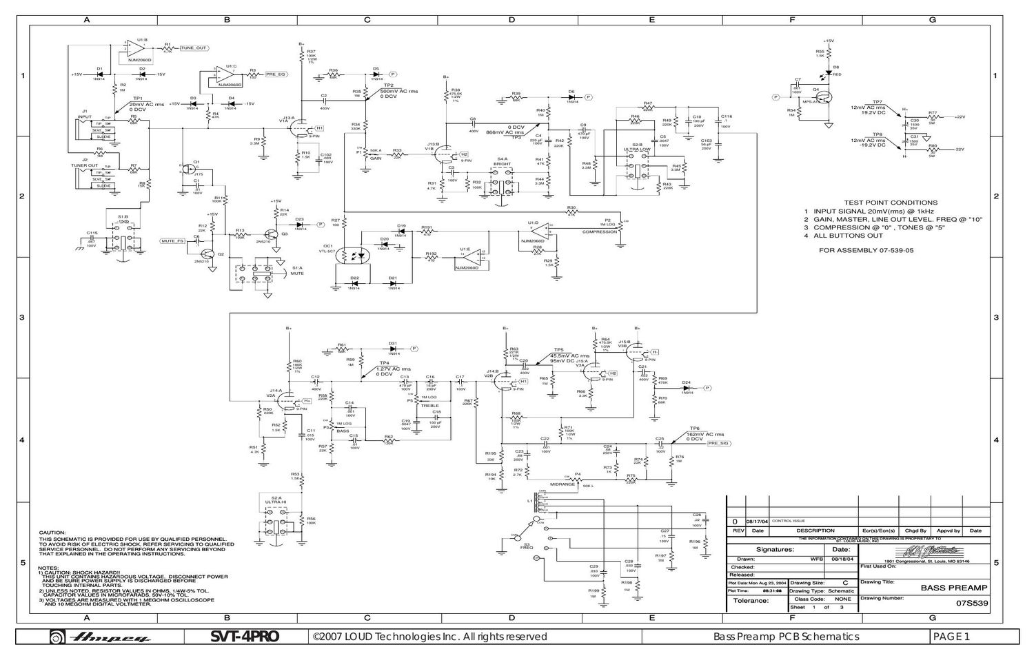 ampeg svt 4 pro preamp 07s539 schematics