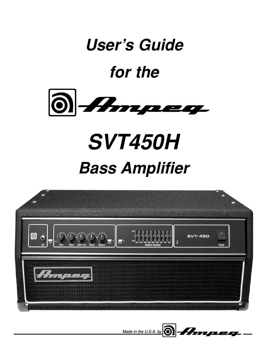 ampeg svt 450h users guide