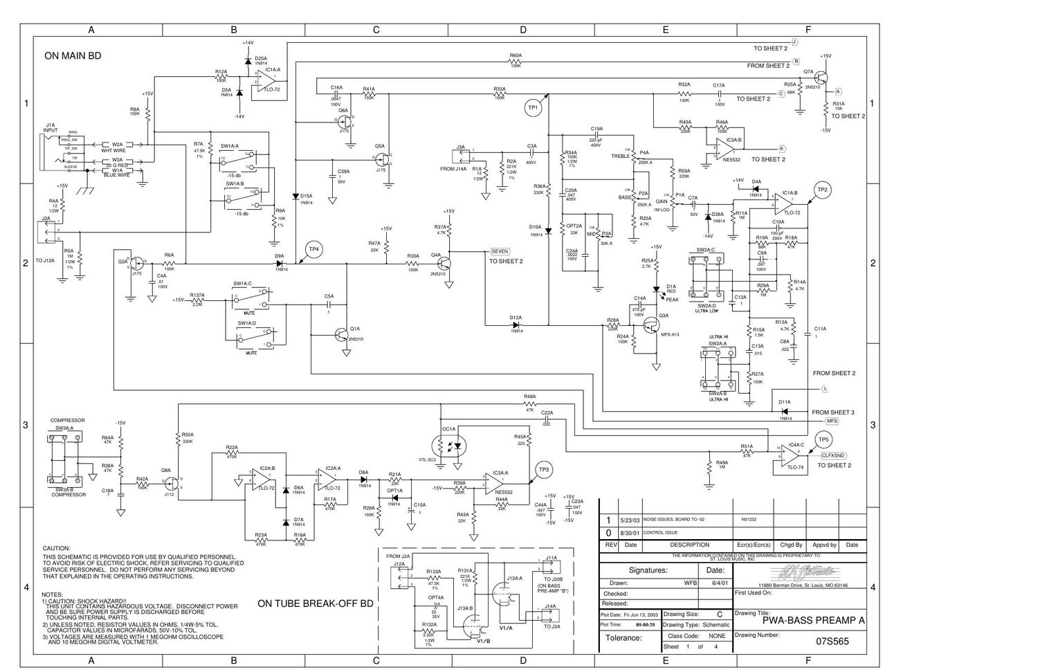 ampeg svt 5 pro preamp 07s565 schematics