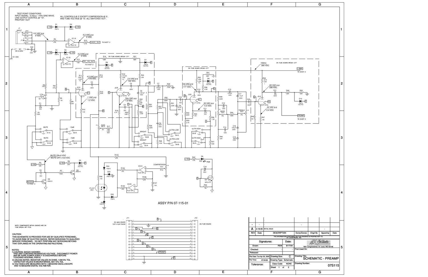 ampeg svt 6 pro preamp 07s115 schematics