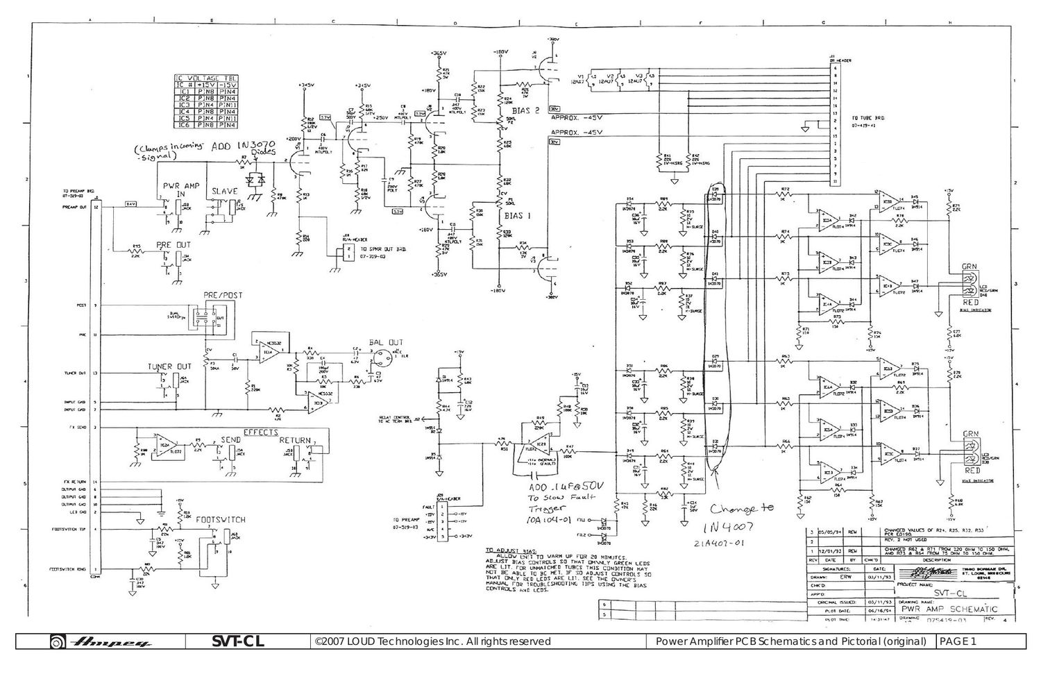 ampeg svt cl classic power amplifier pcb schematics and pictorial original