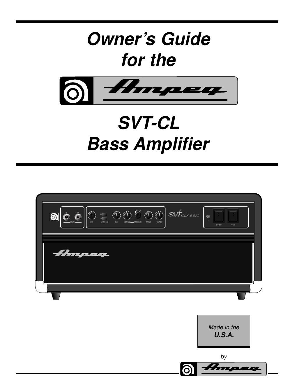 ampeg svt cl users guide
