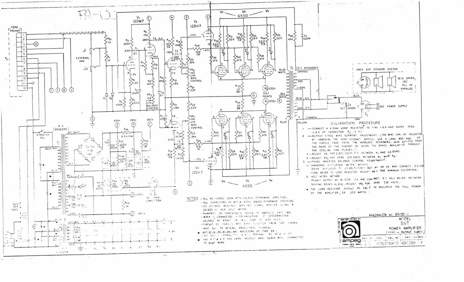 ampeg svt power amp 6146b 10 70 schematic