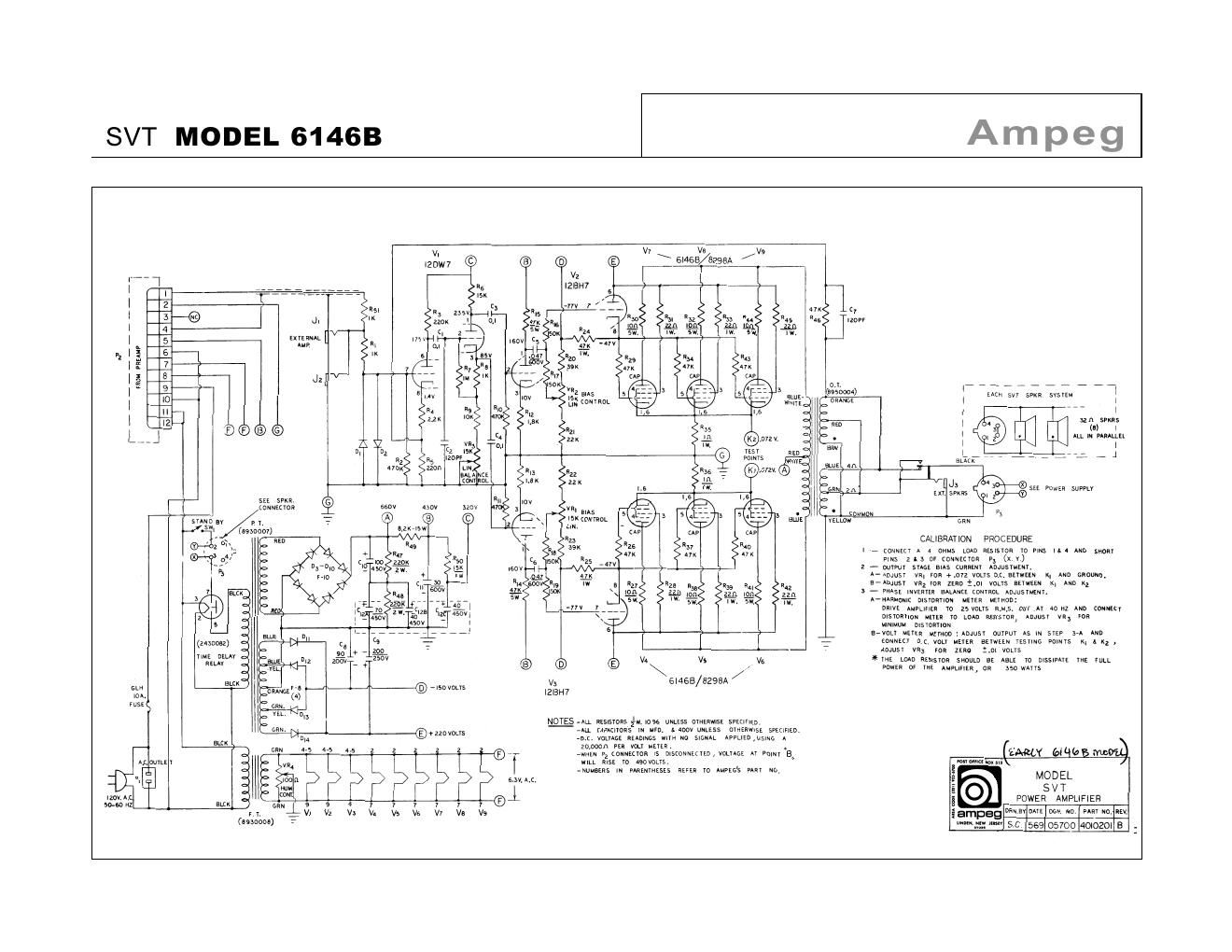 ampeg svt power amp 6146b 5 69 schematic