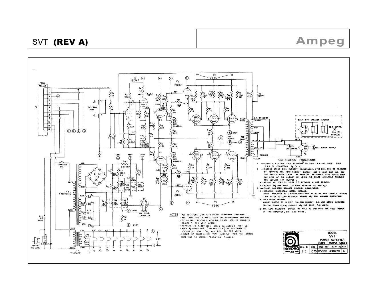 ampeg svt power amp rev a schematic