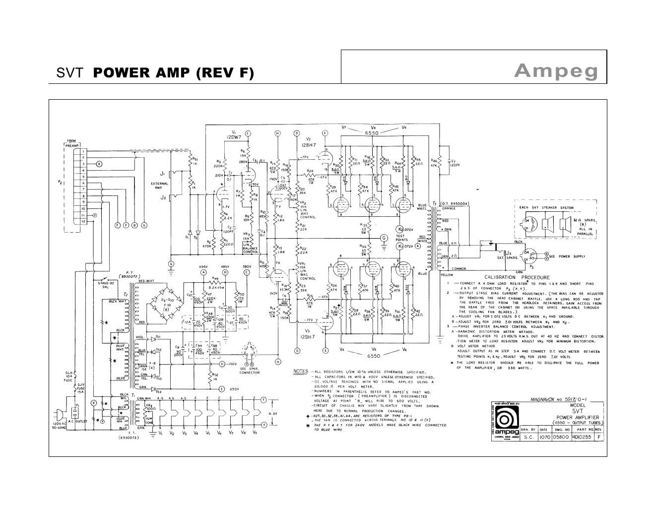 ampeg svt power amp rev f schematic
