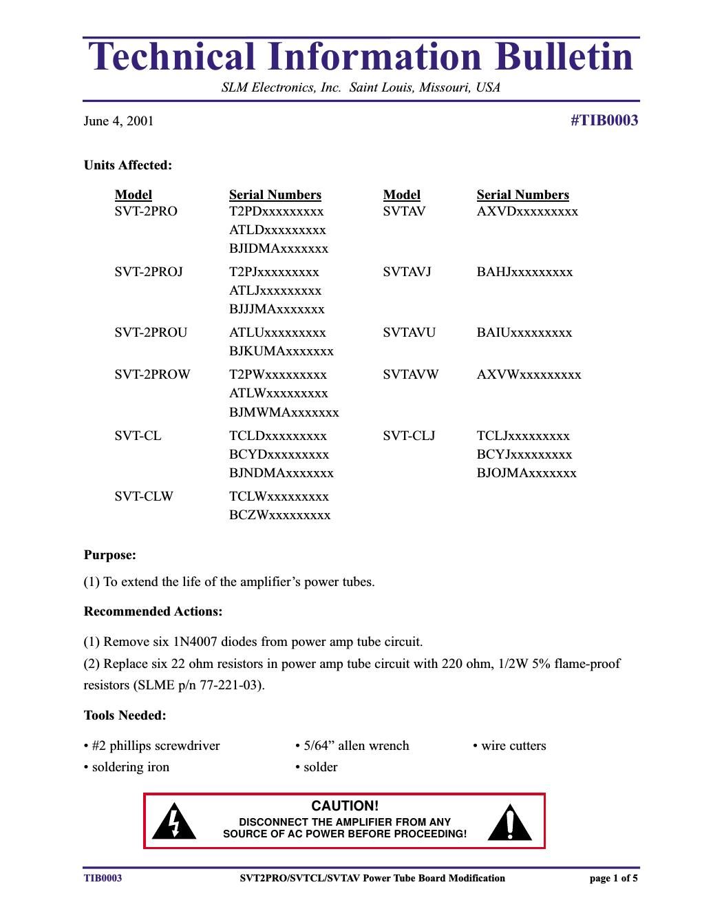 ampeg svt tube life modification information