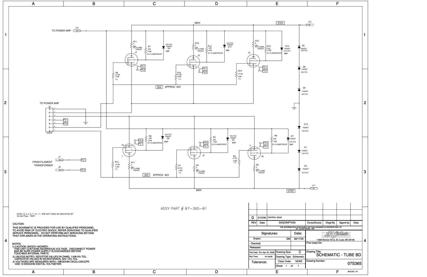 ampeg svt vr power amp 07s365 schematic