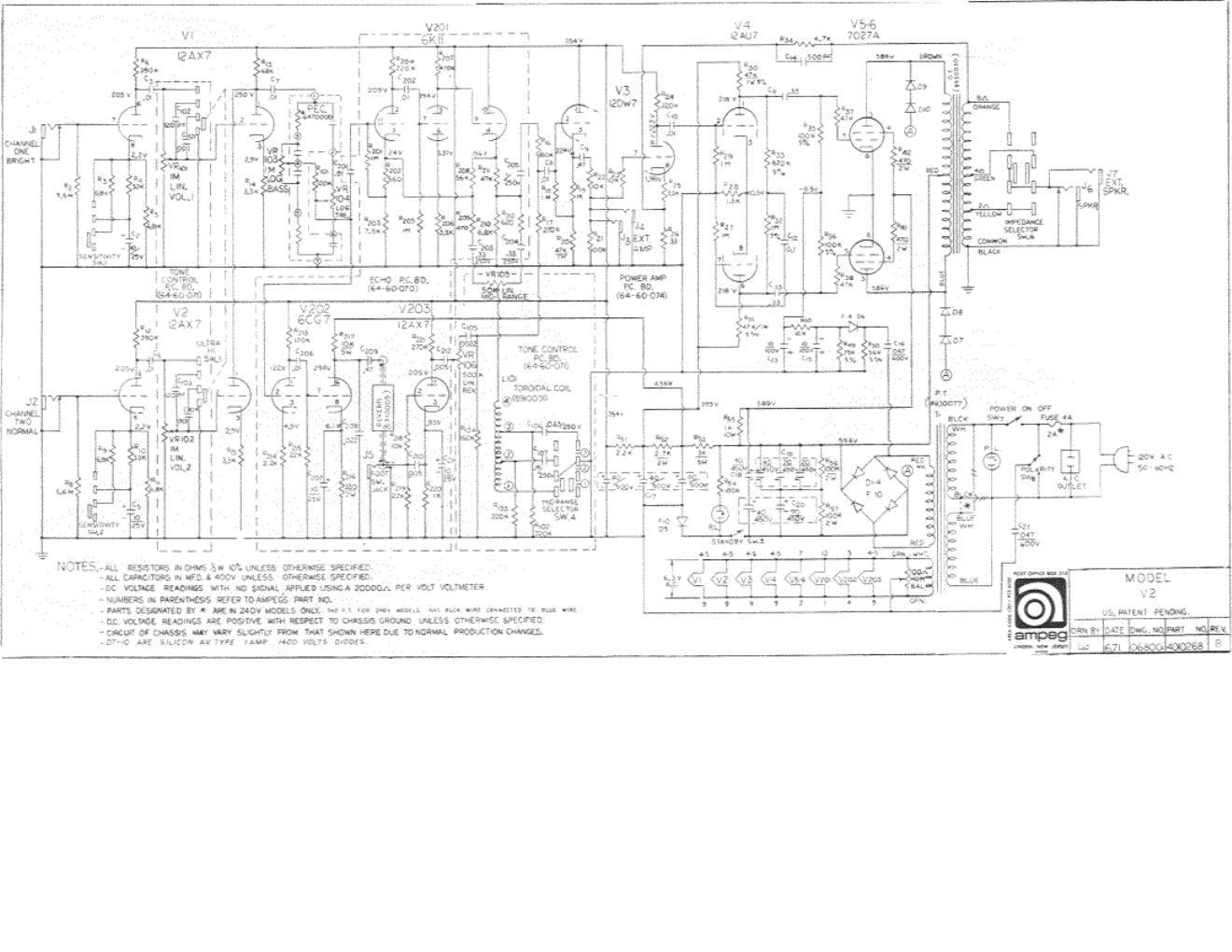 ampeg v 2 6 71 schematic