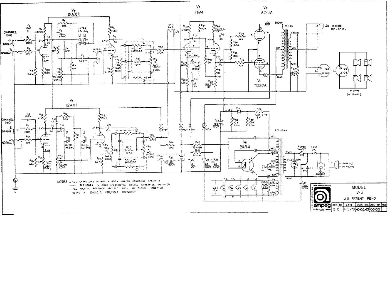 ampeg v 3 1 70 schematic