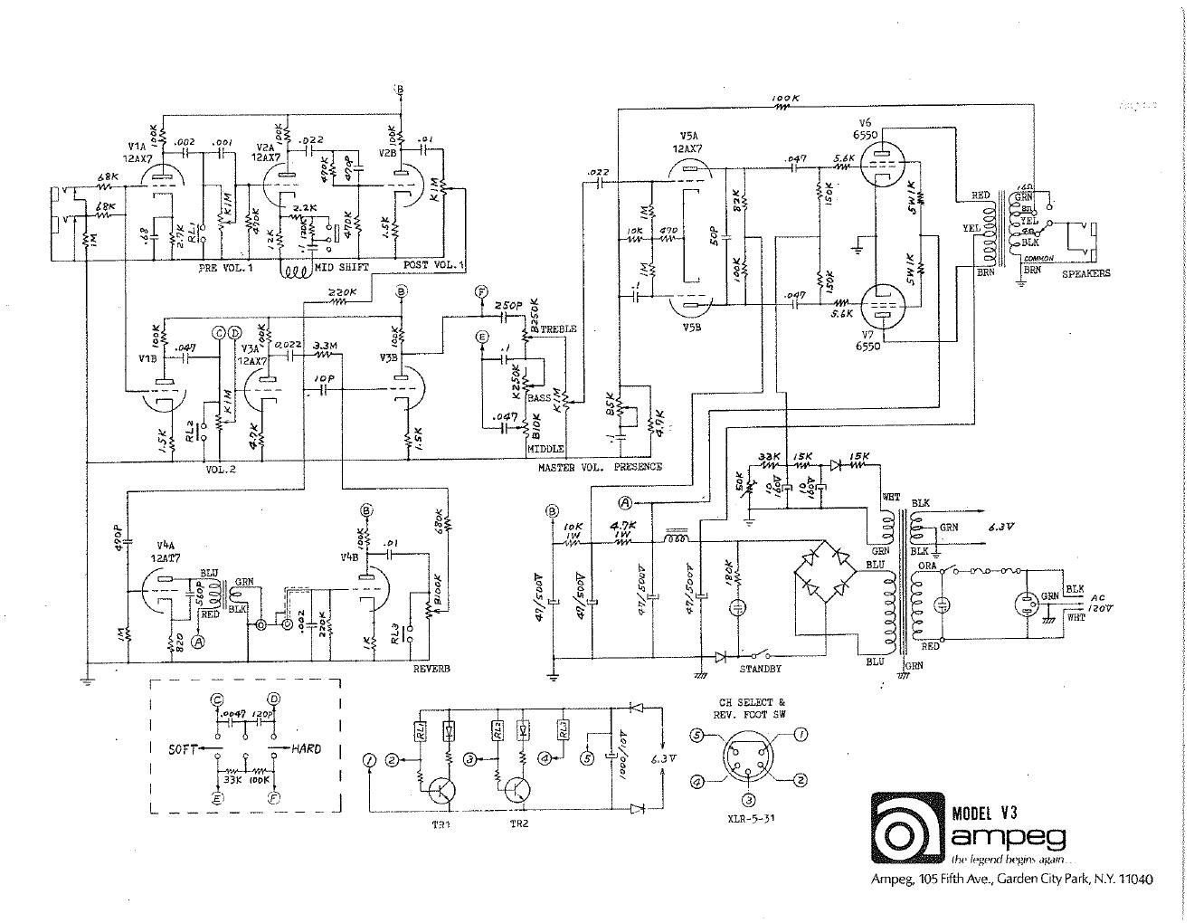 ampeg v 3 1980s schematic