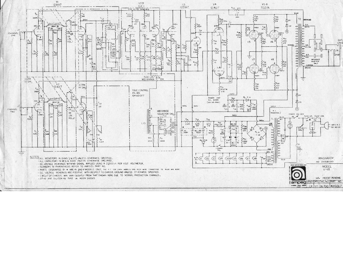 ampeg v 4b 5 71 schematic