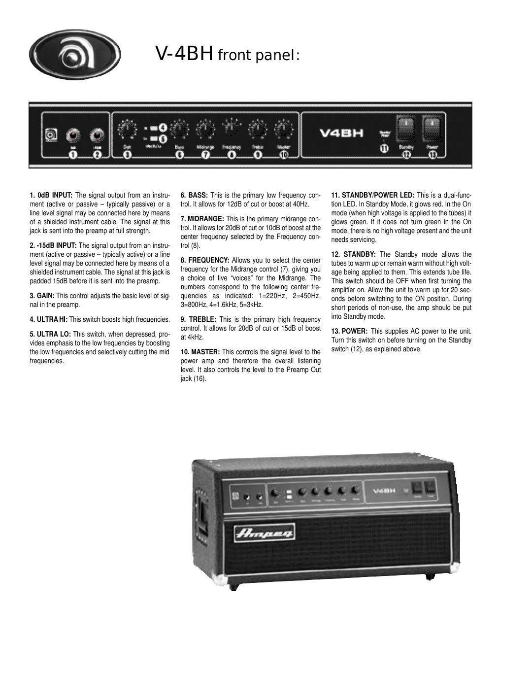 ampeg v 4bh specs en