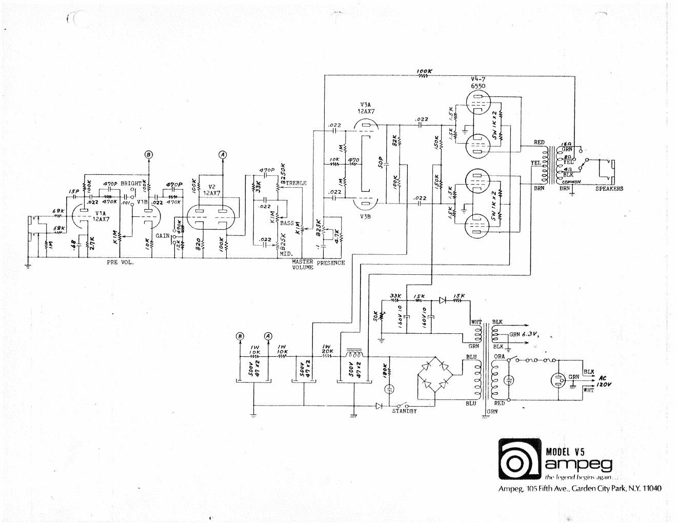 ampeg v 5 1980s schematic