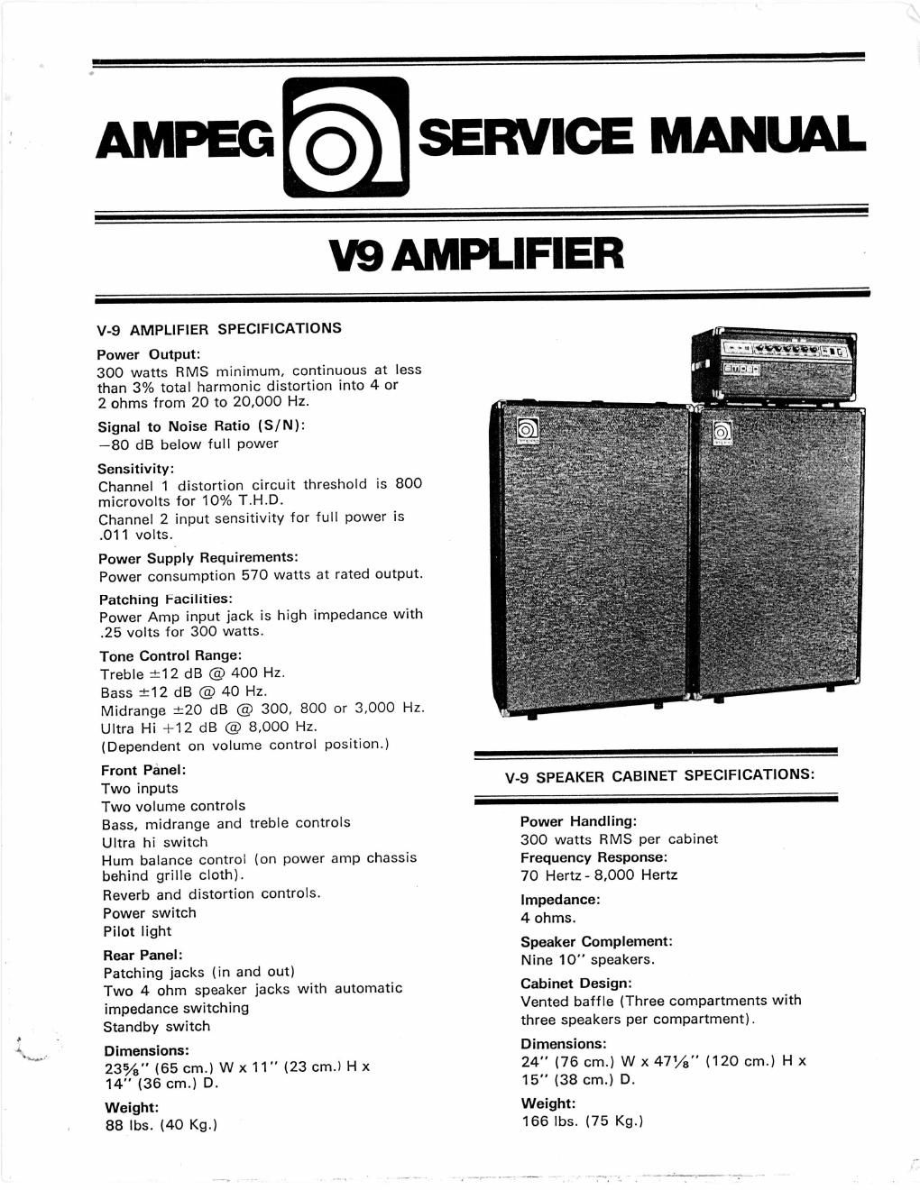 ampeg v 9 service manual
