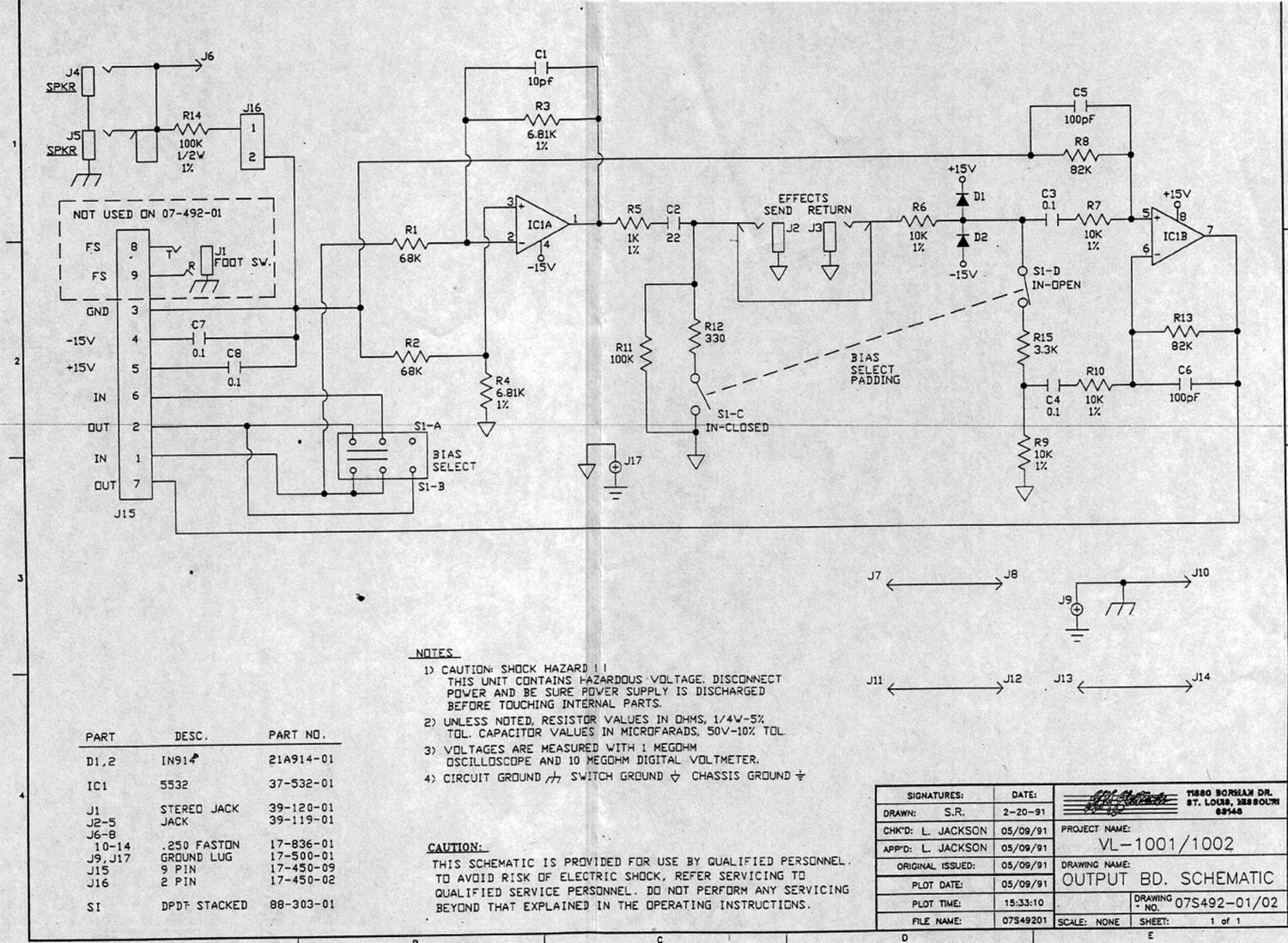 ampeg vl 1001 1002 output board schematic