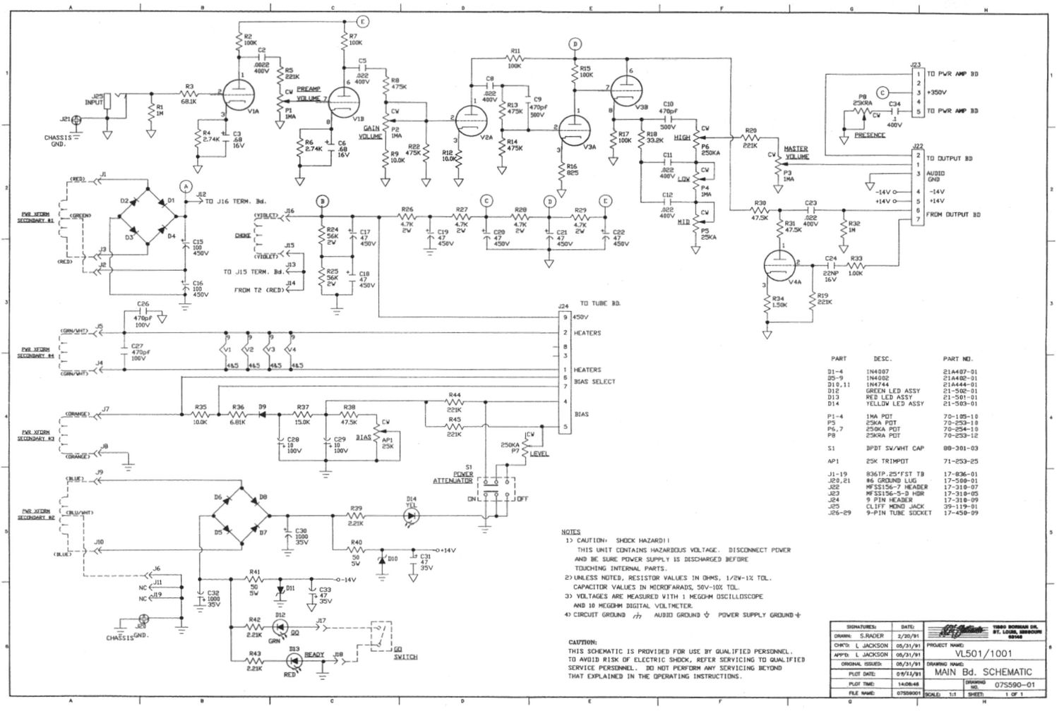 ampeg vl 501 1001 preamp schematic