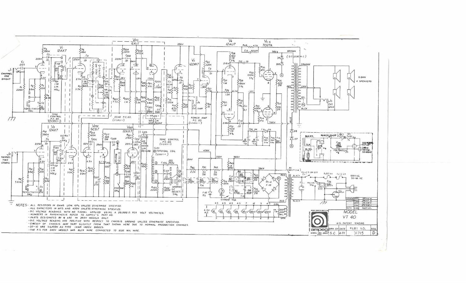 ampeg vt 40 rev d schematic