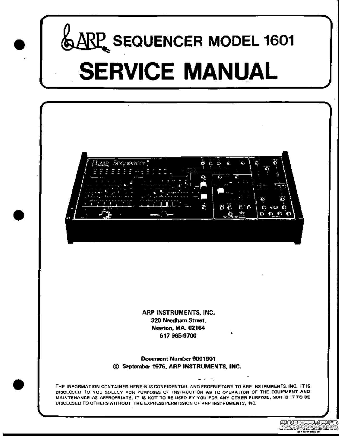 arp 1601 sequencer service manual