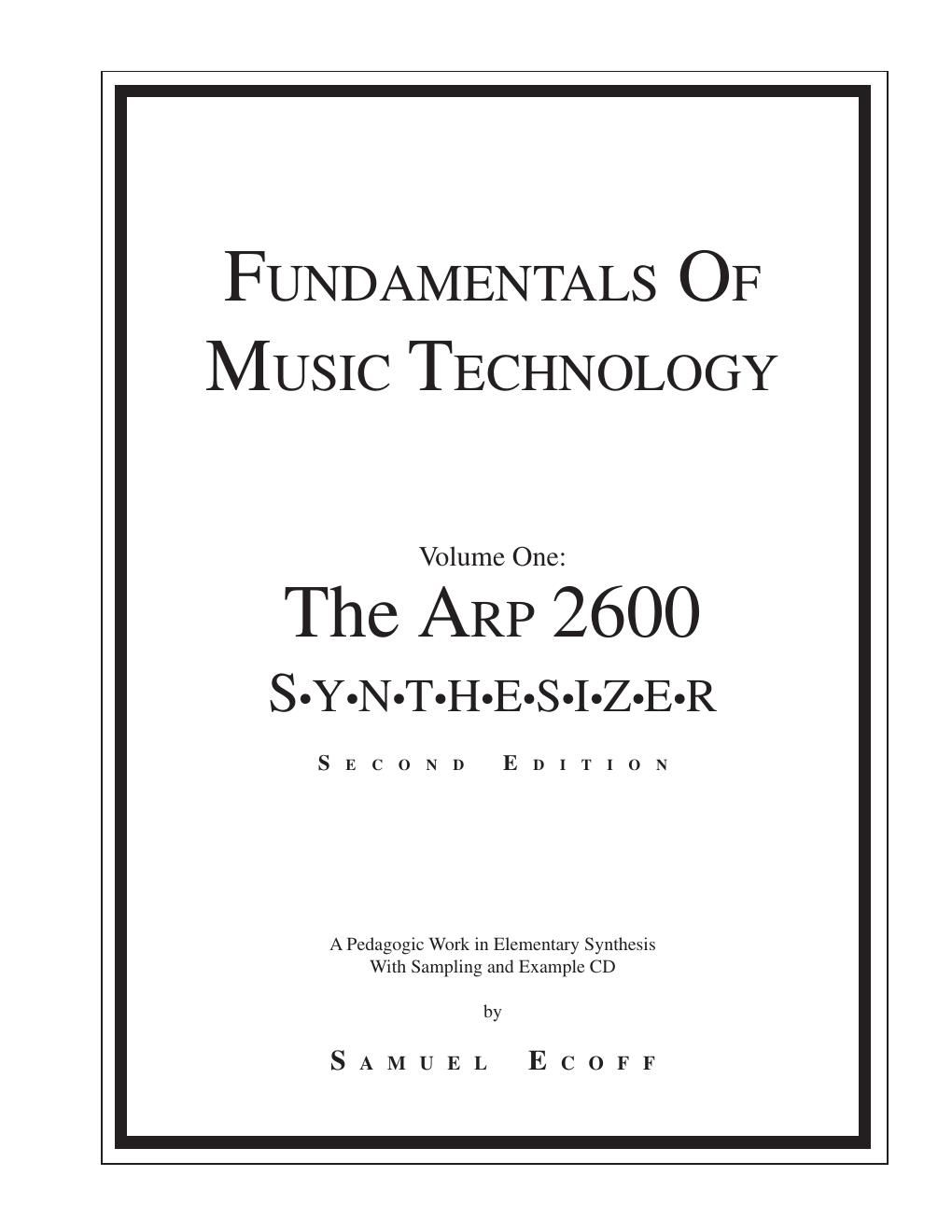 arp 2600 fundamentals of music technology