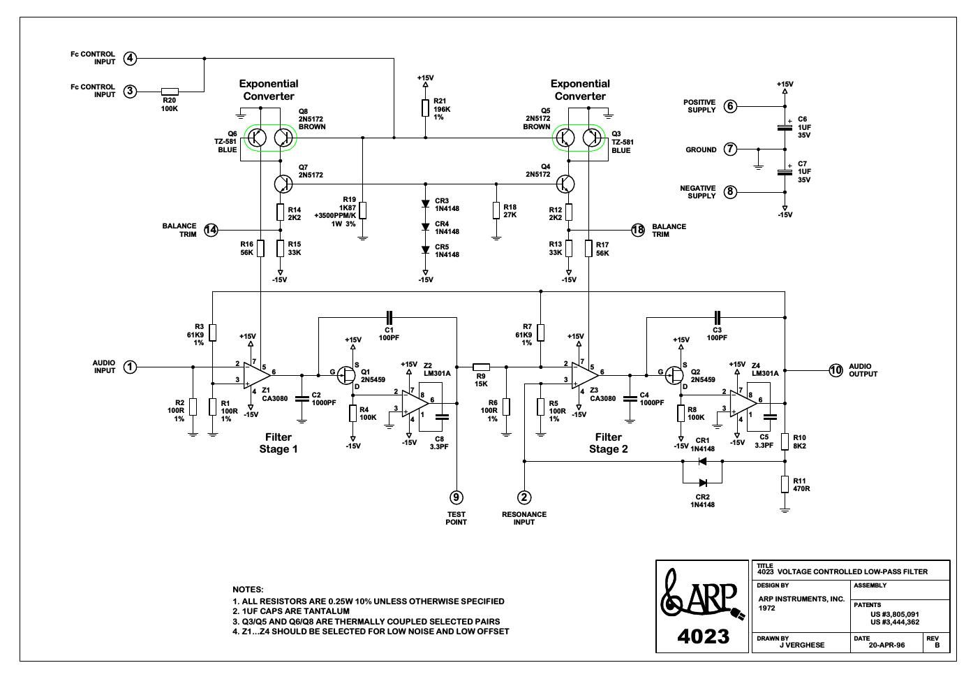 arp 4023 voltage controlled low pass filter