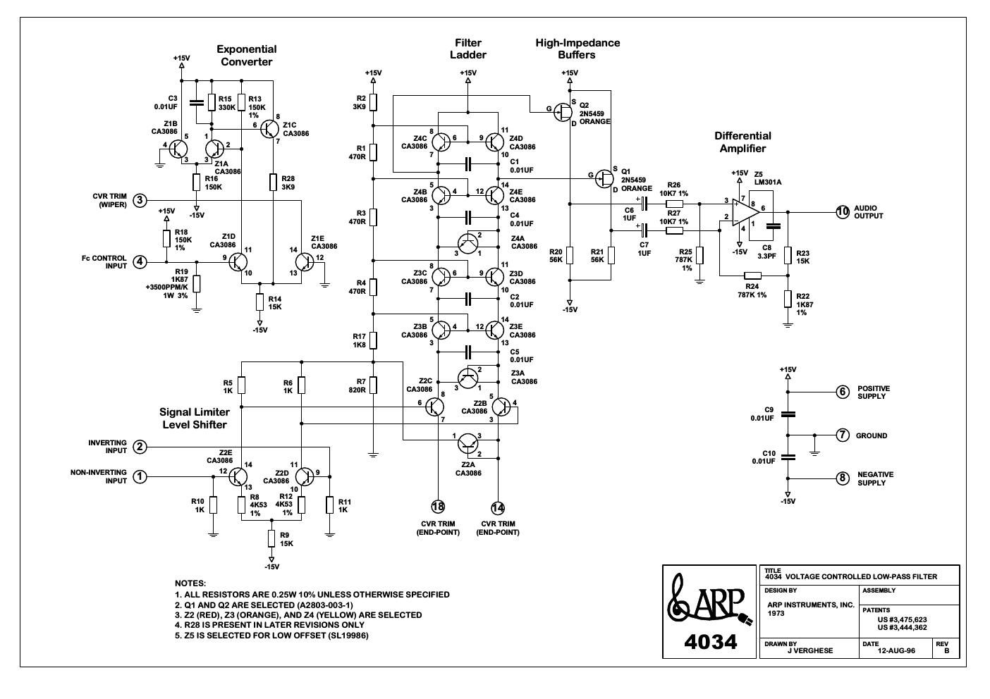 arp 4034 voltage controlled filter