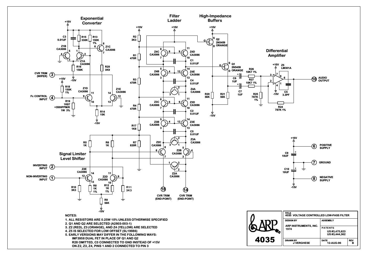 arp 4035 voltage controlled filter
