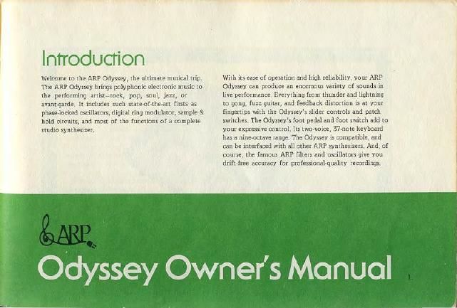 arp odyssey owners manual