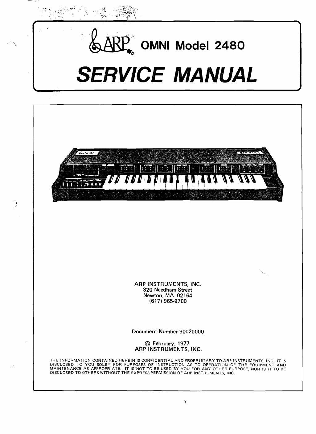 arp omni 2480 service manual