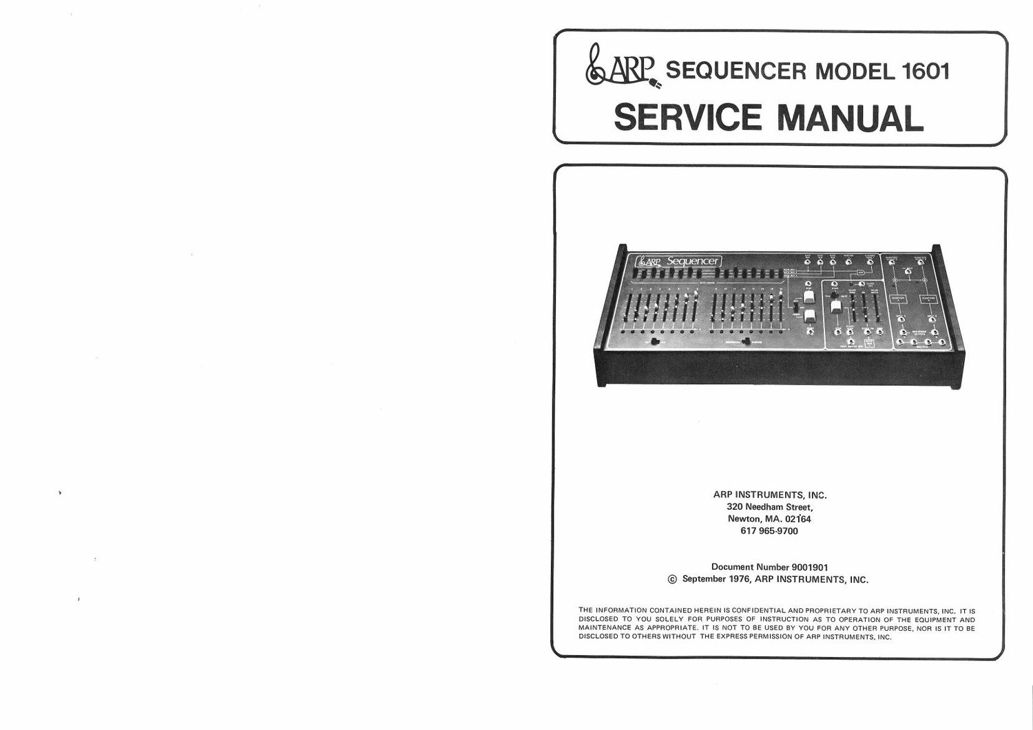 arp sequencer 1601 servicemanual