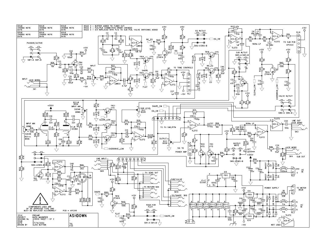 ashdown abm500 preamp evo11 2003