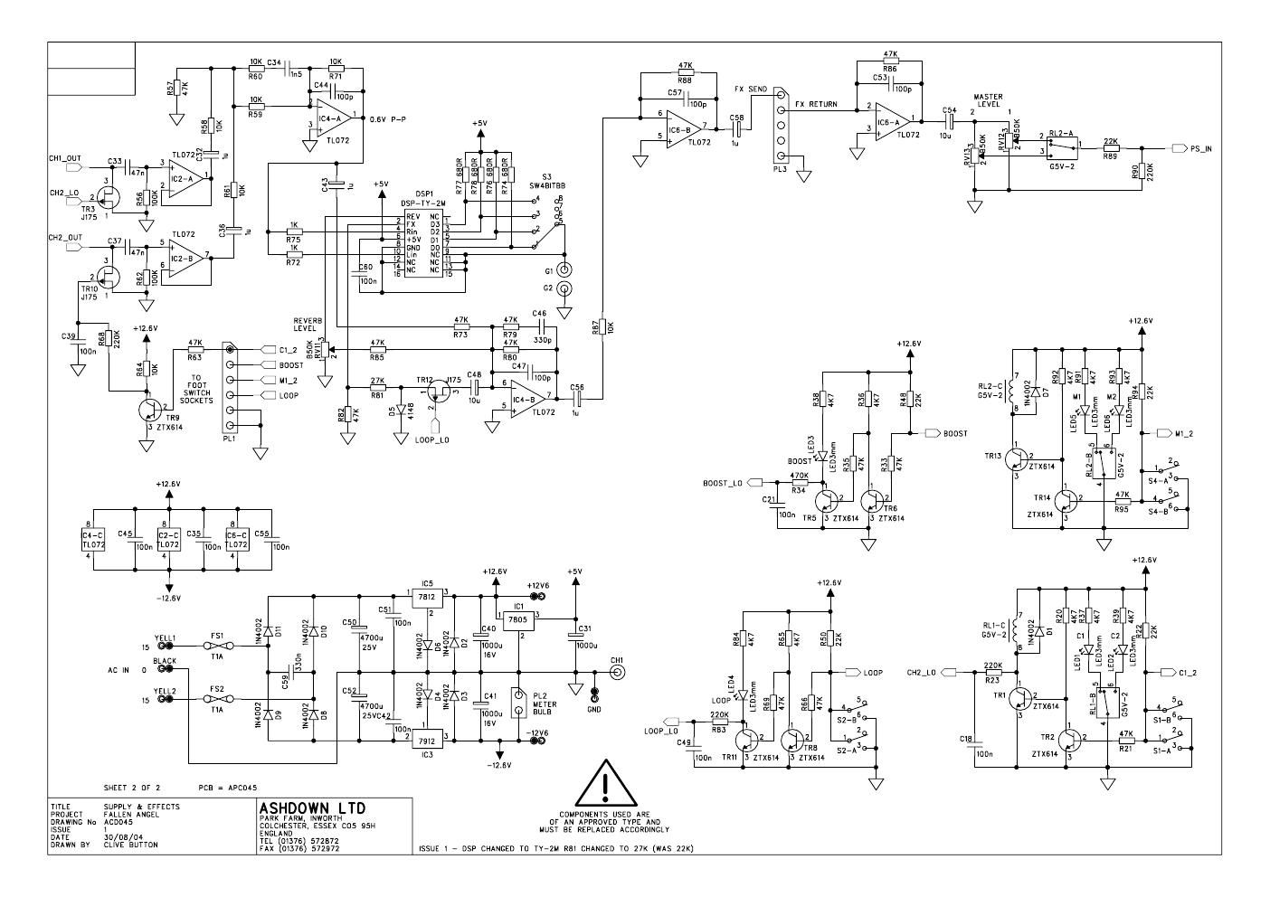 ashdown fa60 power supply effects schematic