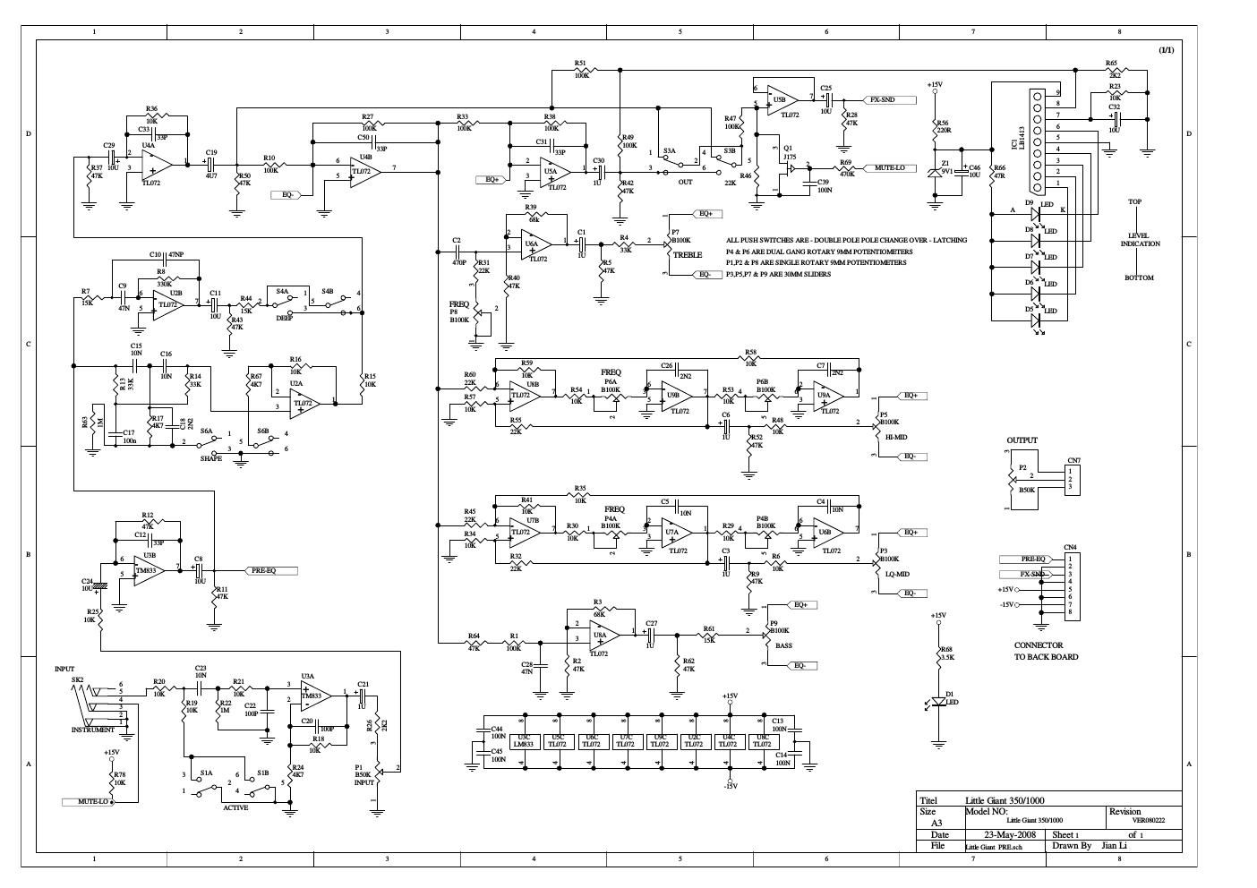 ashdown little giant 350 1000 preamp schematic