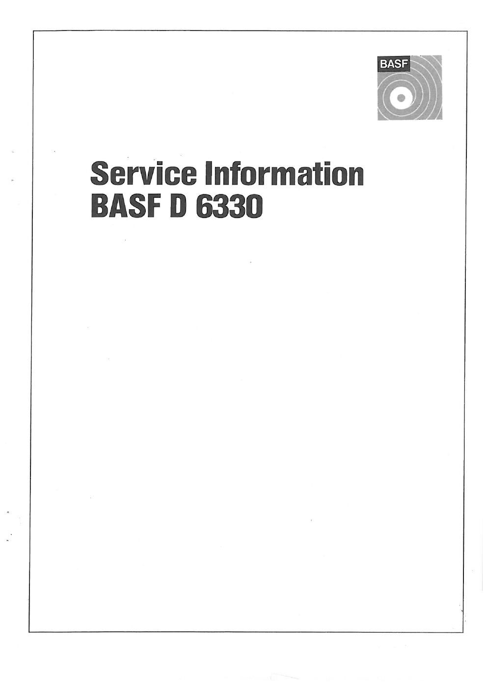 BASF D6330 service info