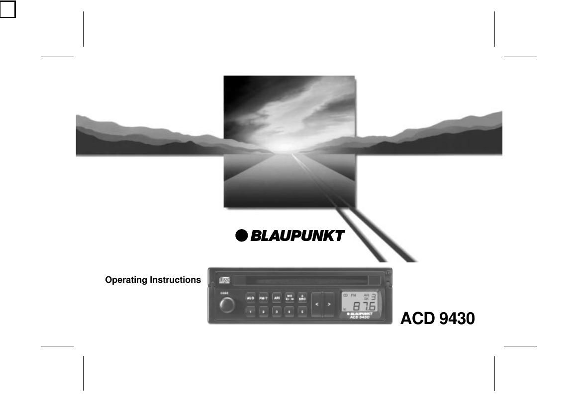 Blaupunkt ACD 9430 Owners Manual
