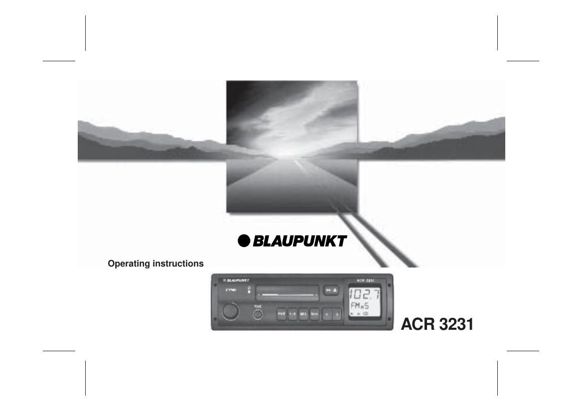 Blaupunkt ACR 3231 Owners Manual