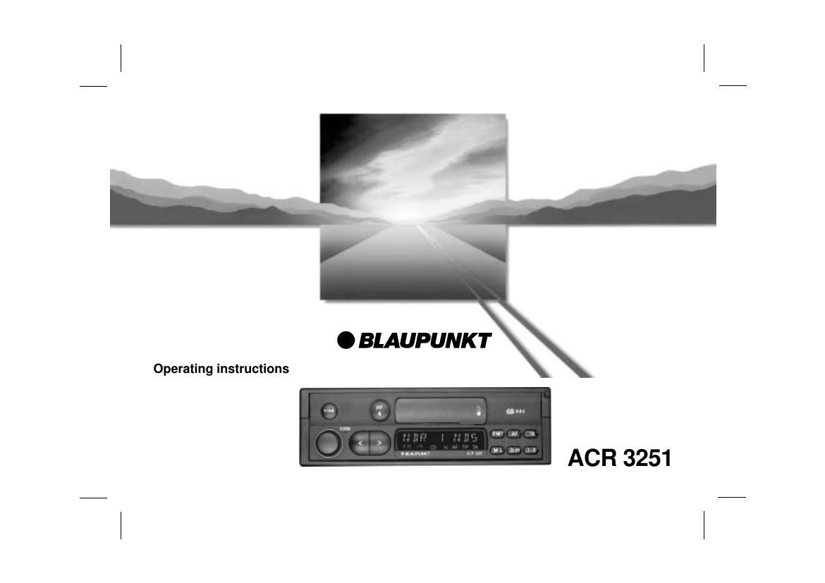Blaupunkt ACR 3251 Owners Manual