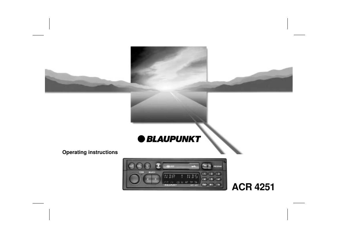 Blaupunkt ACR 4251 Owners Manual