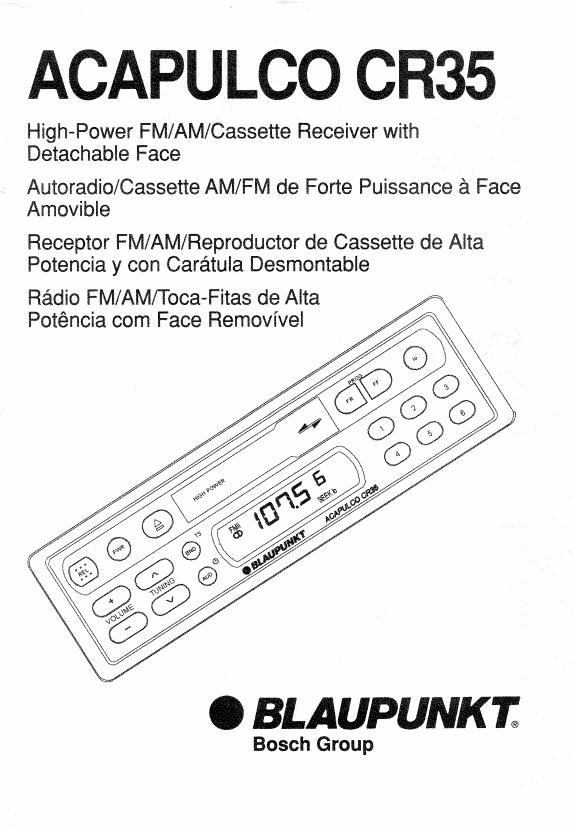 Blaupunkt Acapulco CR 35 Owners Manual