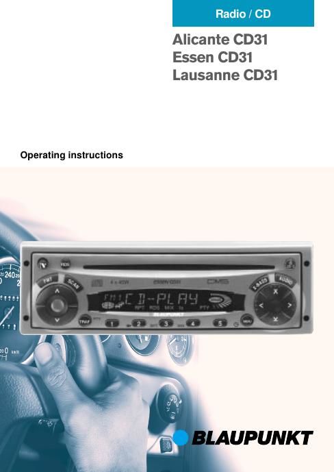 Blaupunkt Alicante CD 31 Owners Manual