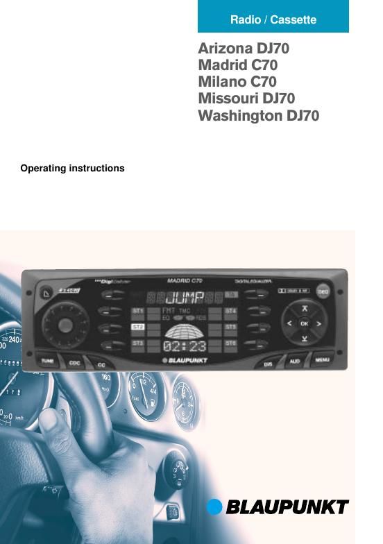 Blaupunkt Arizona DJ 70 Owners Manual